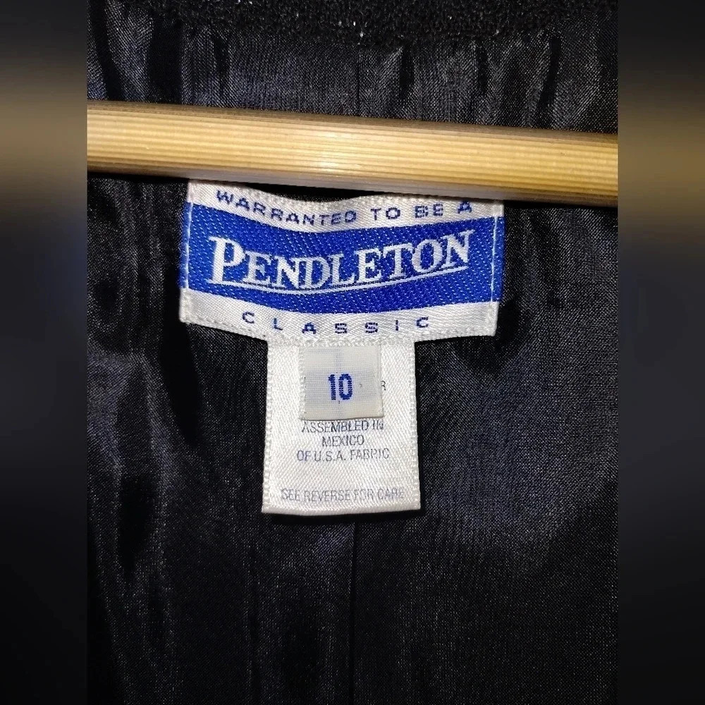 Pendleton Peacoat Jacket Black With Silver Size 1… - image 3